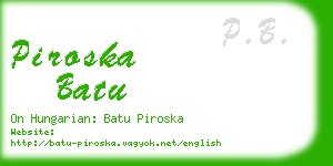 piroska batu business card